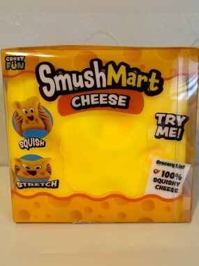 RMS Crazy Fun SmushMart Cheese Squishy Squeezy Stretch Sensory Toy